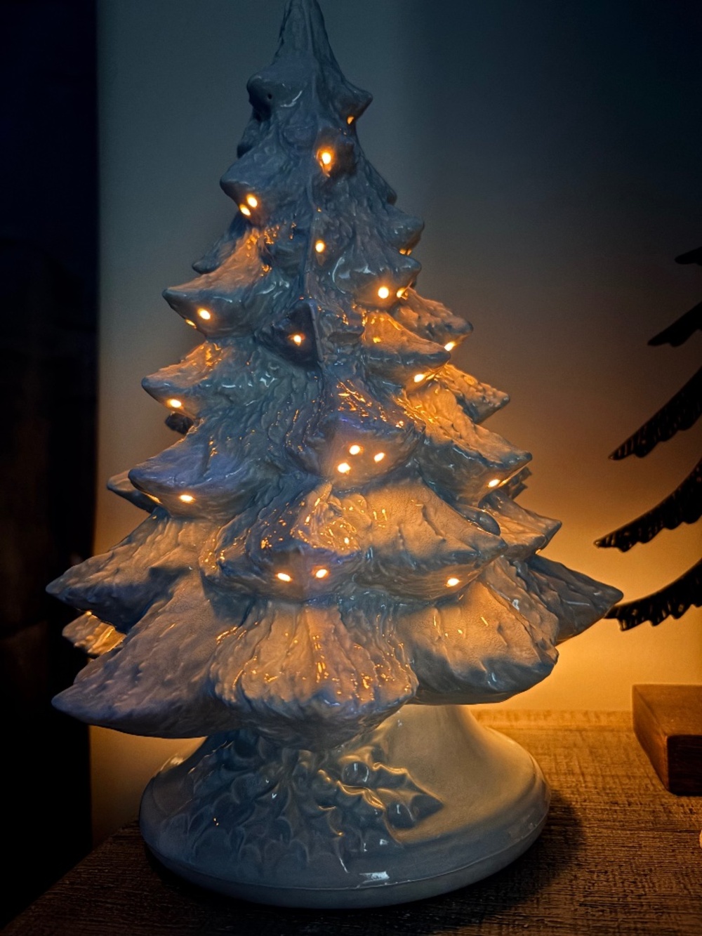 16" Bisque Ceramic Christmas Tree – DIY Paintable, Lighted Option (Kit)
